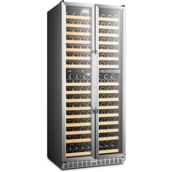 Lanbo Black Dual Zone Wine Cooler French Doors 287 Bottle Capacity