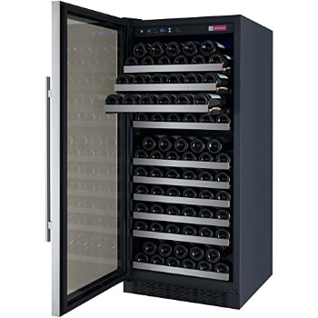 Allavino 24" Wide FlexCount II Tru-Vino 128 Bottle Single Zone Stainless Steel Left Hinge Wine Refrigerator